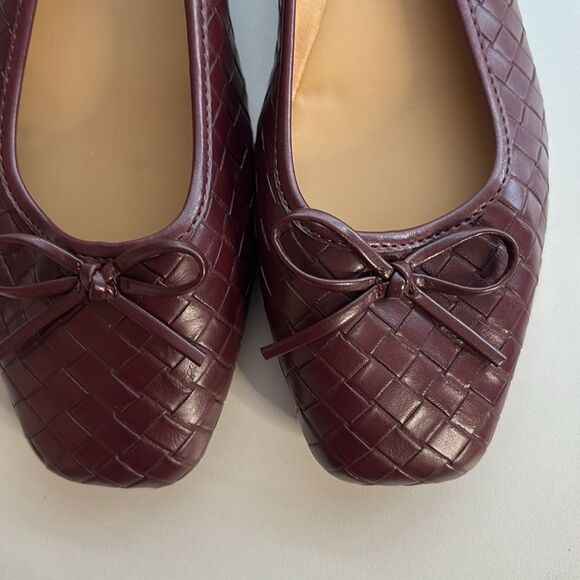 J Crew Woven square-toe ballet flats Womens Size 10 Burgundy - Picture 4 of 6